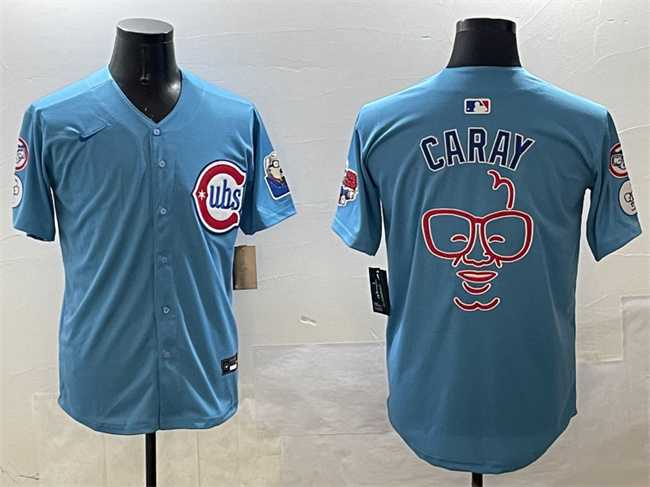 Men's Chicago Cubs Blue Harry Caray 'Holy Cow' Patch 2024-25 2nd Alternate Limited Stitched Jersey,We sell and wholesale Men's Chicago Cubs Blue Harry Caray 'Holy Cow' Patch 2024-25 2nd Alternate Limited Stitched Jersey on line form chian!